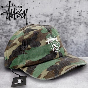 【日本未発売】STUSSY SSリンクロゴ カモフラージュ カーブキャップ ステューシー 迷彩 Cap