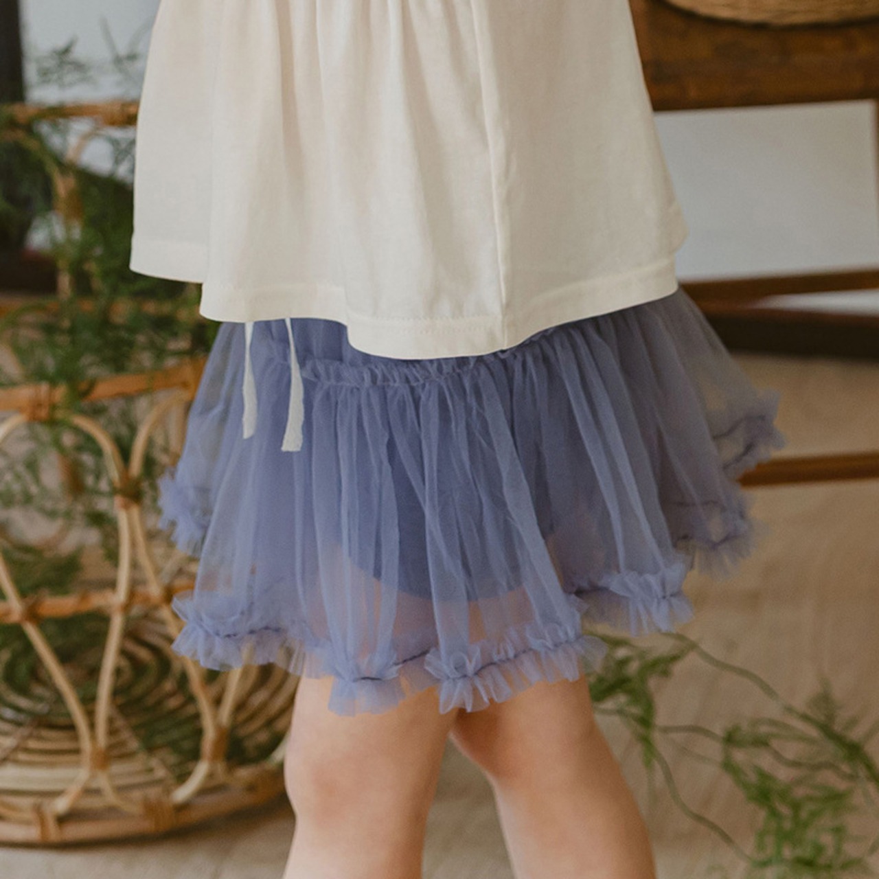 夏メッシュレギンス付きスカート