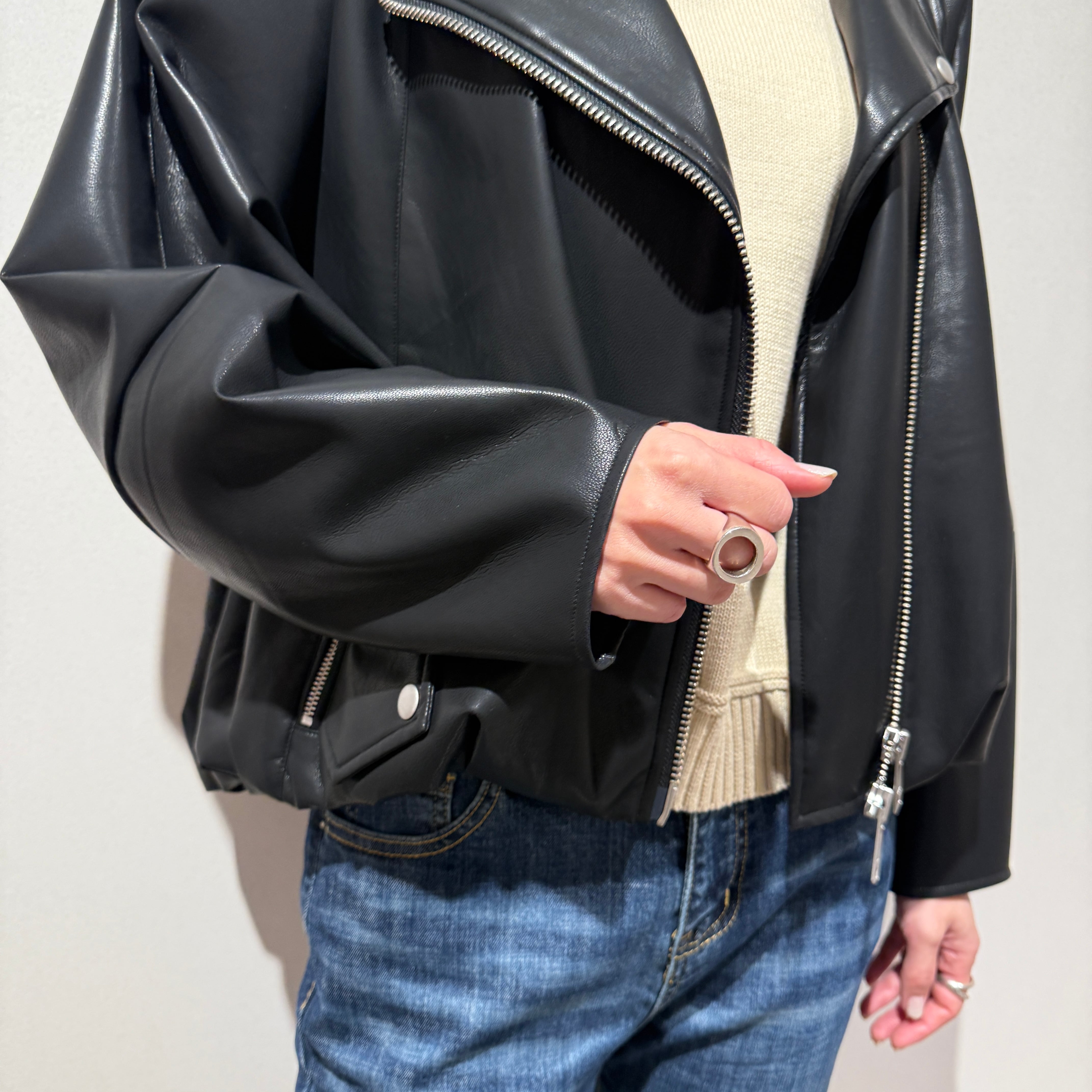 限定店舗】ノーカラーライダースジャケット | トワミーオンラインショップ
