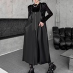 PU suspender midi dress(ME035)
