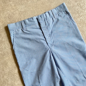 1970s Blue Check Flare Pants W34 L29 H495