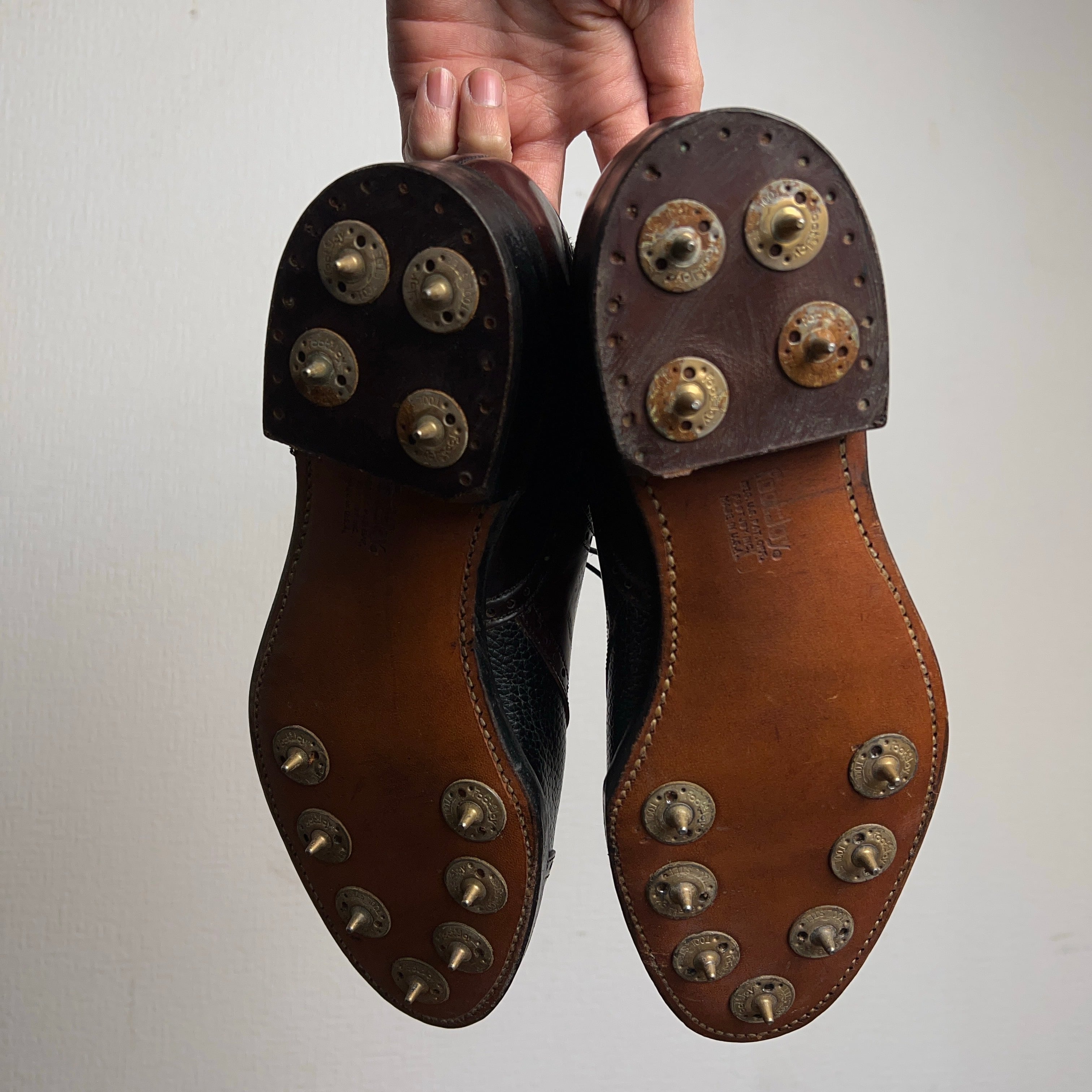 1960's~ FootJoy Brogues Golf Spike Shoes Cordovan 2tone フット
