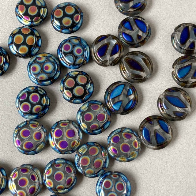 模様入りラウンドチェコビーズ（13mm）