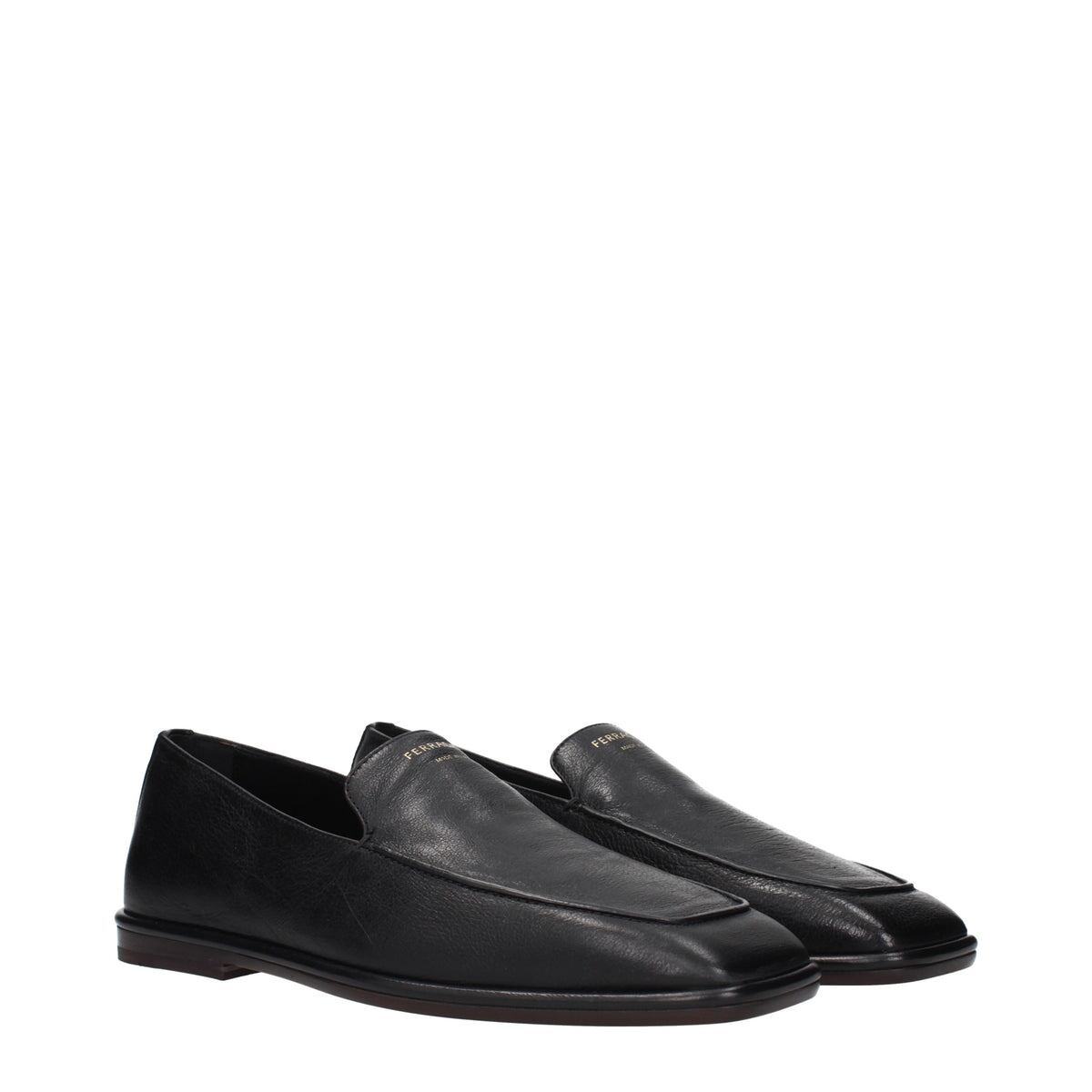 FERRAGAMO フェラガモ メンズ ローファー レザー ブラック
