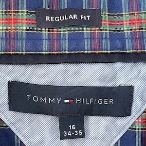 【Tommy Hilfiger】チェック柄 長袖シャツ L ビッグサイズ トミーヒルフィガー US古着