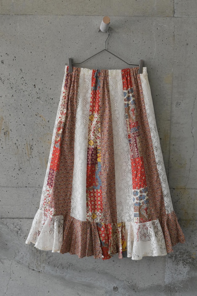 Brown checkered long skirt