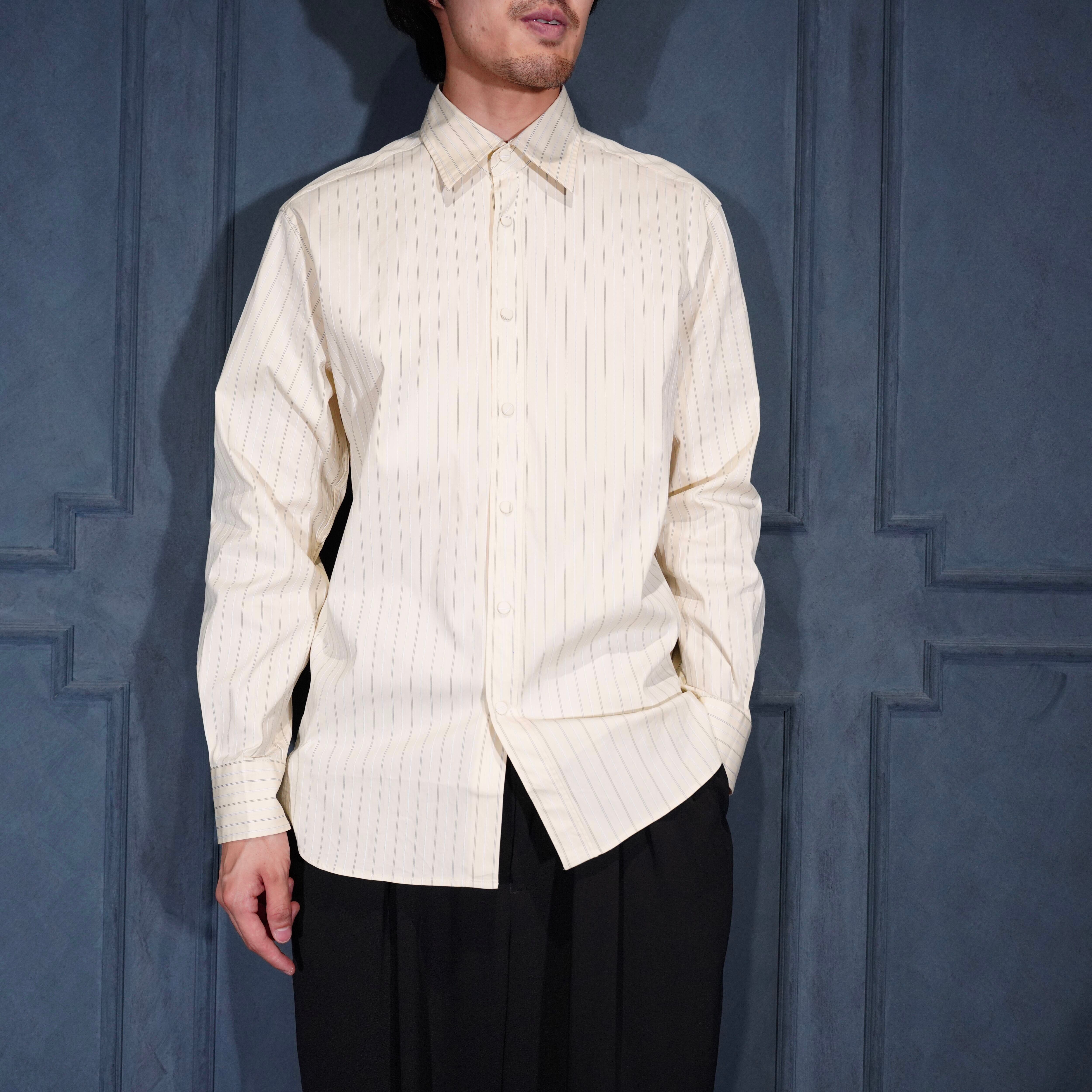 美品✨PRADA プラダ ストライプ ワイシャツ 長袖 ドレスシャツ PRADA STRIPE PATTERNED DRESS SHIRT/プラダストライプ柄デザイン