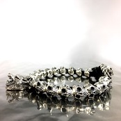 18 SKULL BEADS LEATHER BRACELET with WOLF / 18スカルビーズ レザーブレスレット ウルフ