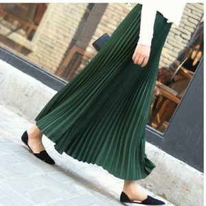 ★送料無料★フリ－☆シフォンロングプリ－ツスカ－ト(SKN9414)