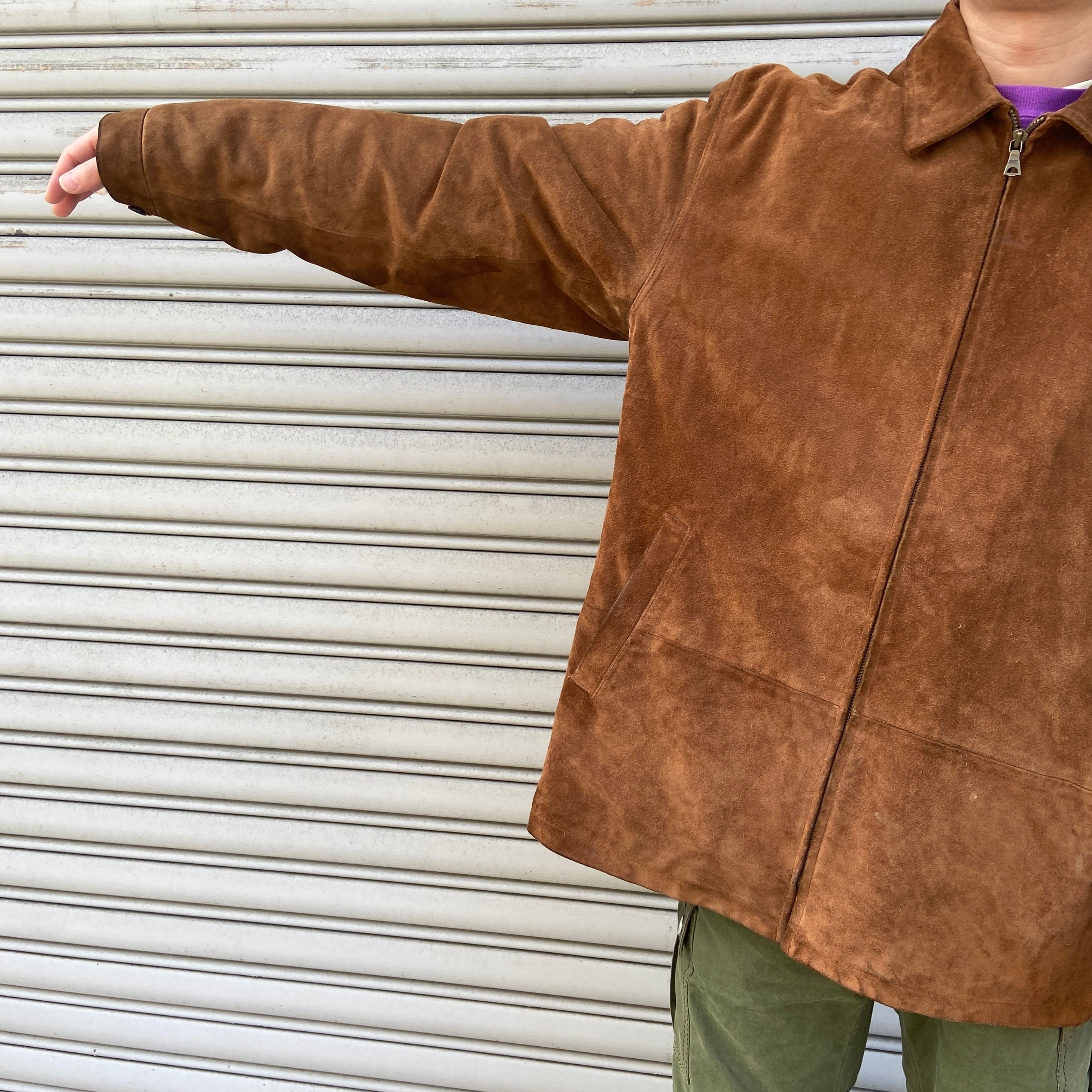 RalphLauren ラルフローレン スエードレザージャケット 革 ブラウン L