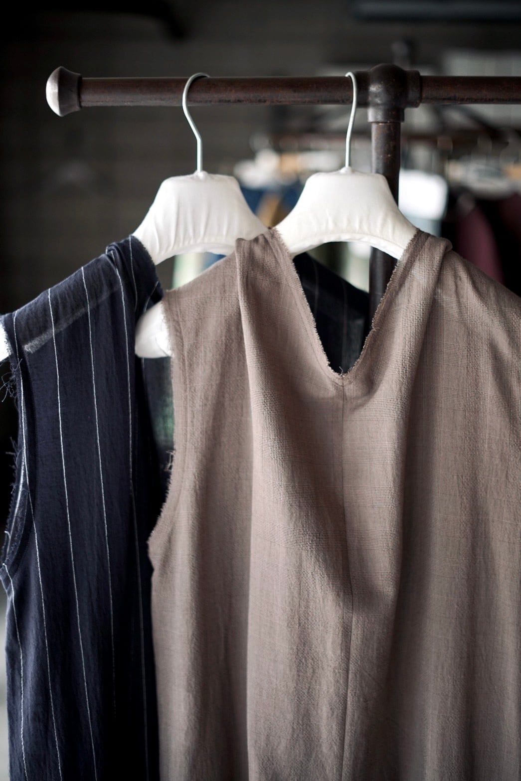 jonnylynx ノースリーブロングワンピース jonnlynx / sleeveless long dress ( glen check , navy stripe