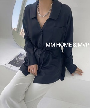 ウエストリボンつき とろみブラウス AJ42441-308