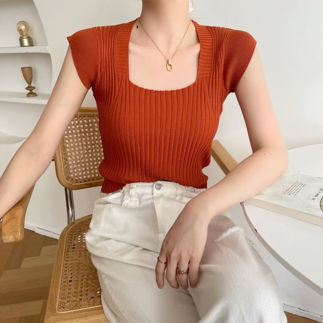 スクエアカット　リブトップス AJ1050-2205