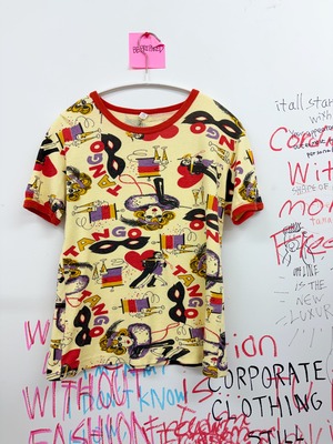 euro vintage print t-shirt