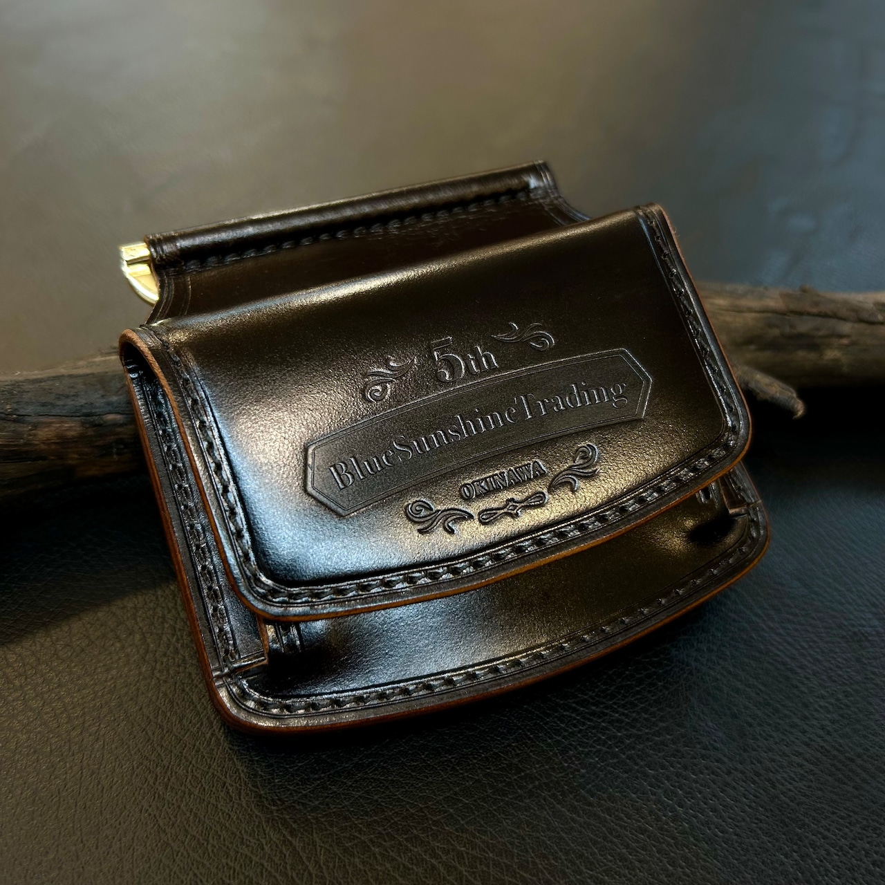Bluesunshinetrading×6Tleatherworksコラボ【マネークリップ】Black（Gold） - 1