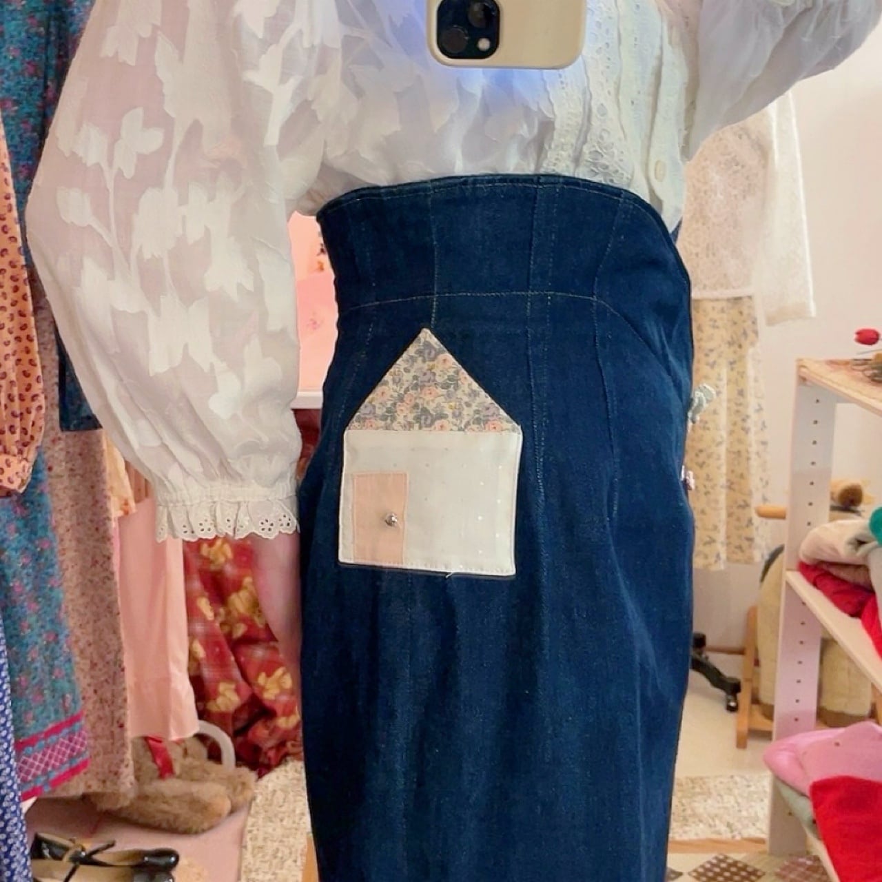 remake ✂︎ fairy's outing big buckle skirt