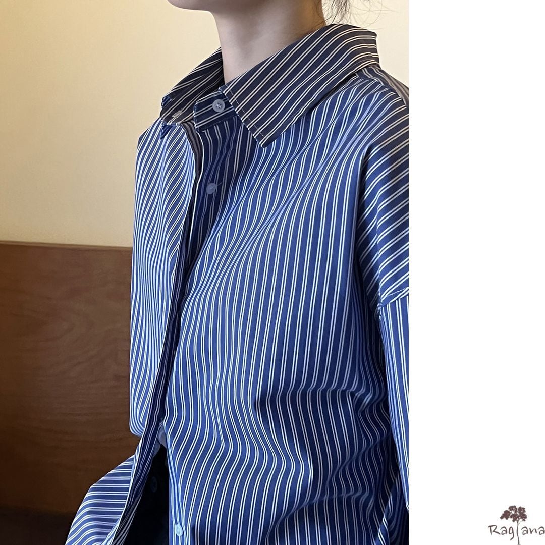 ストライプ 長袖 シャツ 3col M 11312 | Raglana