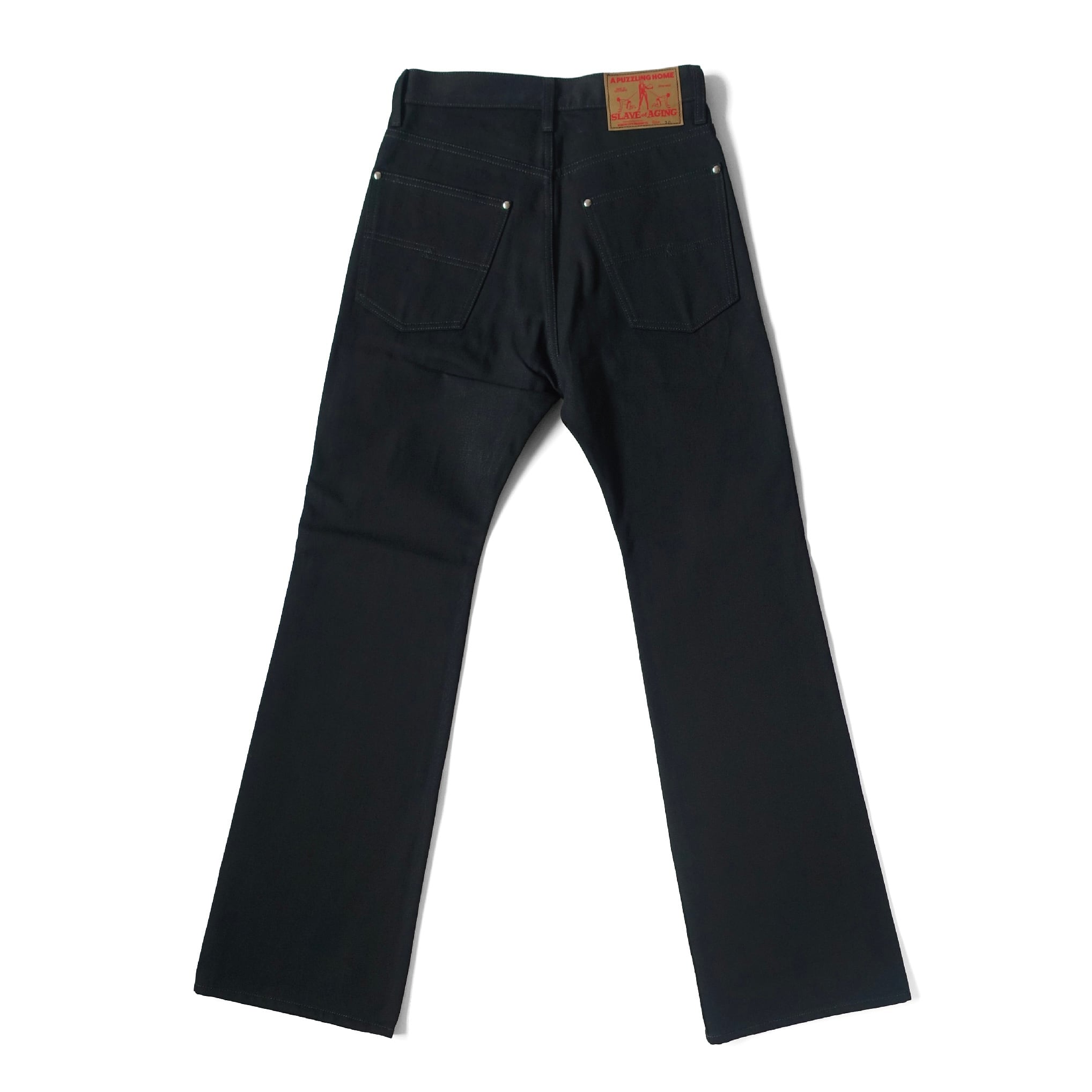 パンツ soa S.O.A FLARE DENIM - BLACK | A PUZZLING HOME