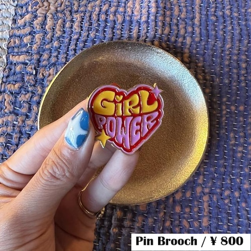 TOPANGA Jewelry　pin brooch　Candy Heart Girl Power　ピンブローチ　キャンディーハートガールパワー　プレゼント　ギフト　