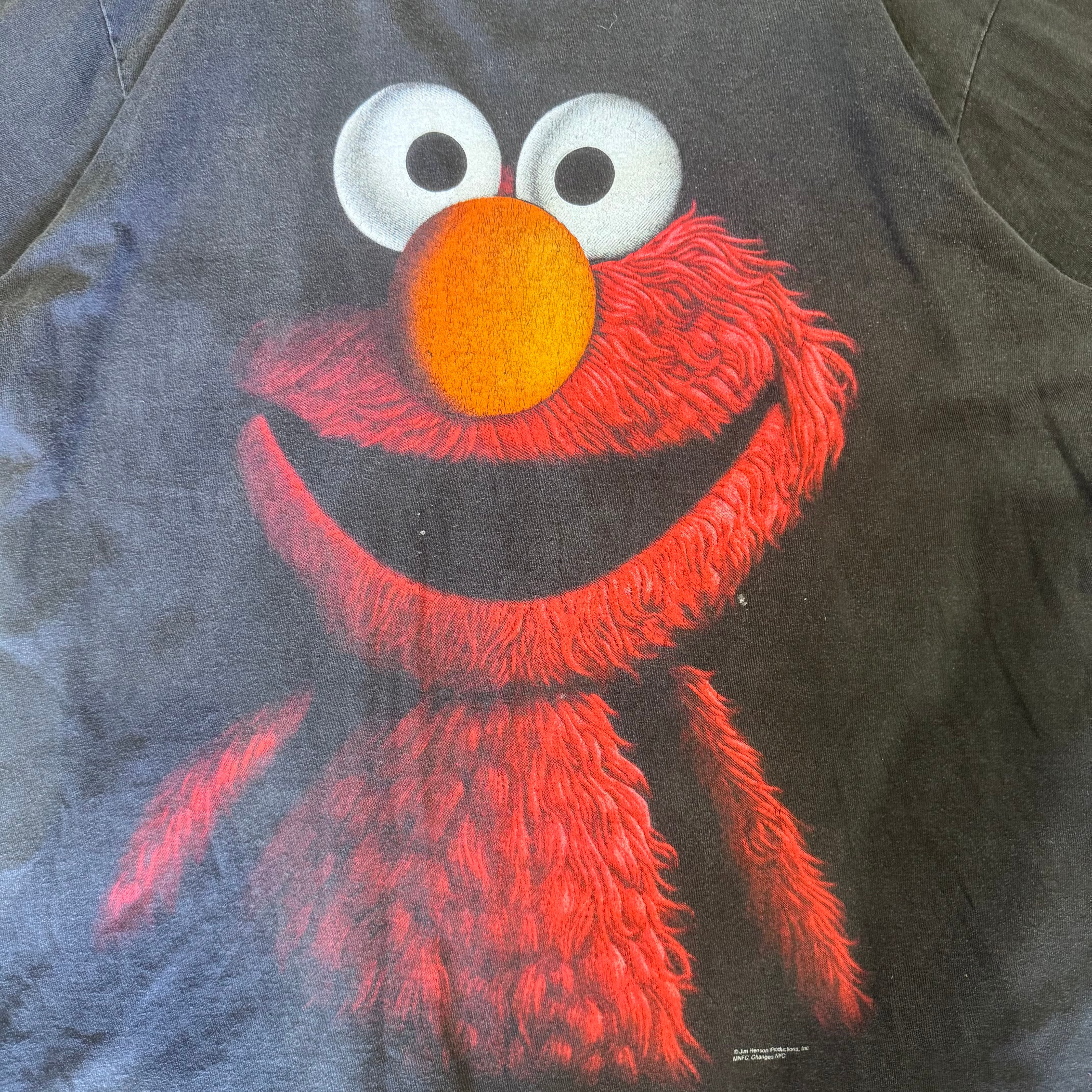 90s SESAME STREET Tシャツ ダークエルモ フェード ブラック XL | 古着