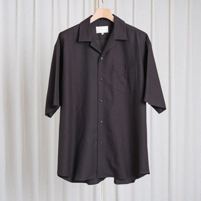 YOKO SAKAMOTO | OPEN COLLAR S/S SHIRT | BROWN