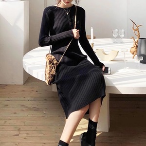 リブニットフィットワンピース K0447