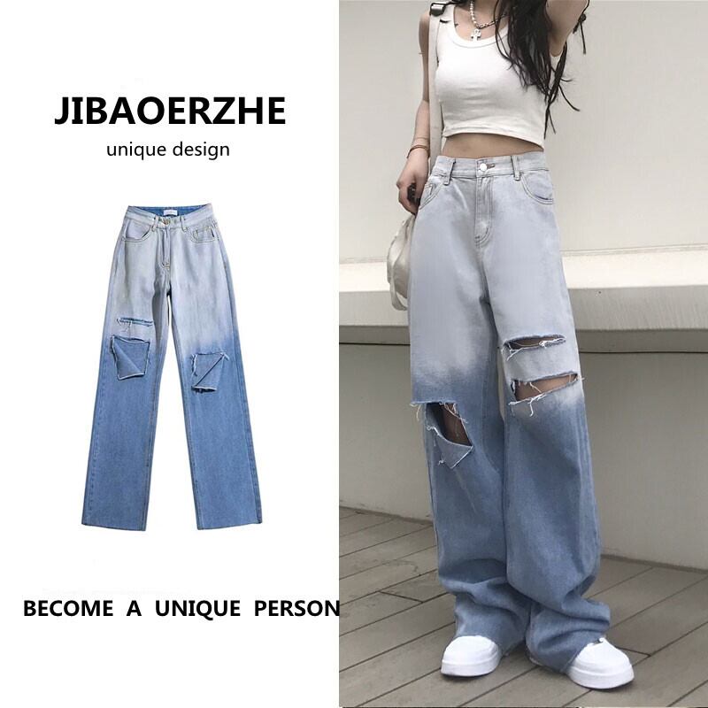 スタイルサマージーンズ スタンダードカジュアルパンツ レトロ ストリート かわいい 夏物 ケッペル96685180074