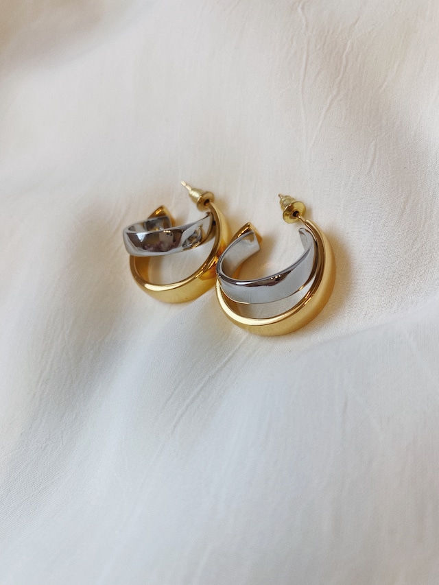 【silver925 】【24kgold】combi foop pierce