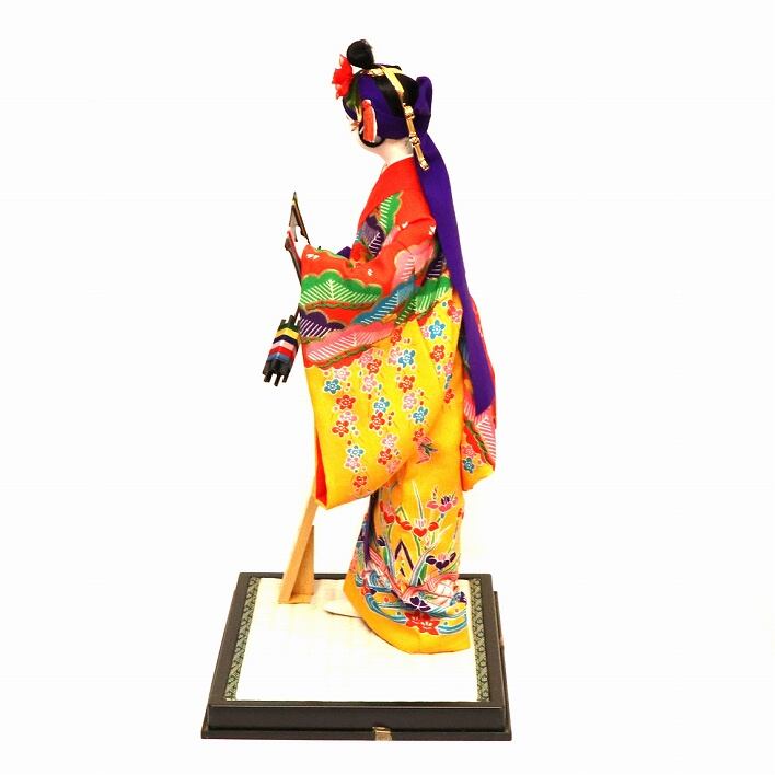 沖縄人形 仲村洋子・沖縄人形・かせかけ・琉球人形・台付・No.200118-025・梱包