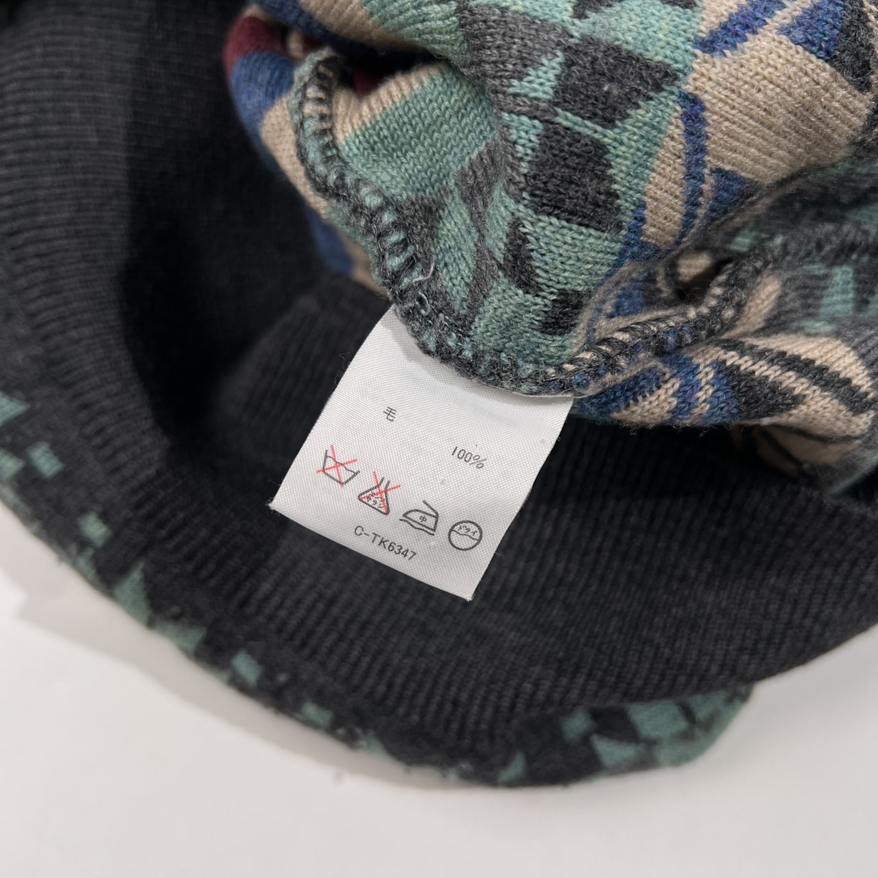 Black&White ブラックアンドホワイト 二重編み ノルディック デザイン ウールニットセーター サイズ L /メンズ/ゴルフ/日本製