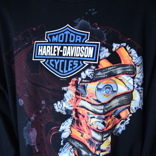 "HARLEY DAVIDSON"  front and back and sleeve printed l/s tee