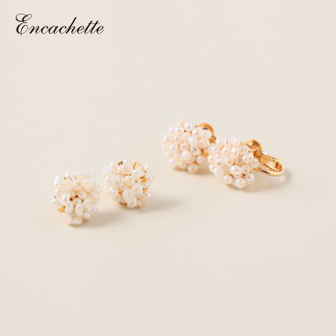 イヤリング ピアス レディース 大人 パール おしゃれ かわいい 可愛い アクセサリー プレゼント 真鍮 高級 日本製 シャワーイヤリング/ピアス Encachette アンキャシェット 170380 170382 Ac017
