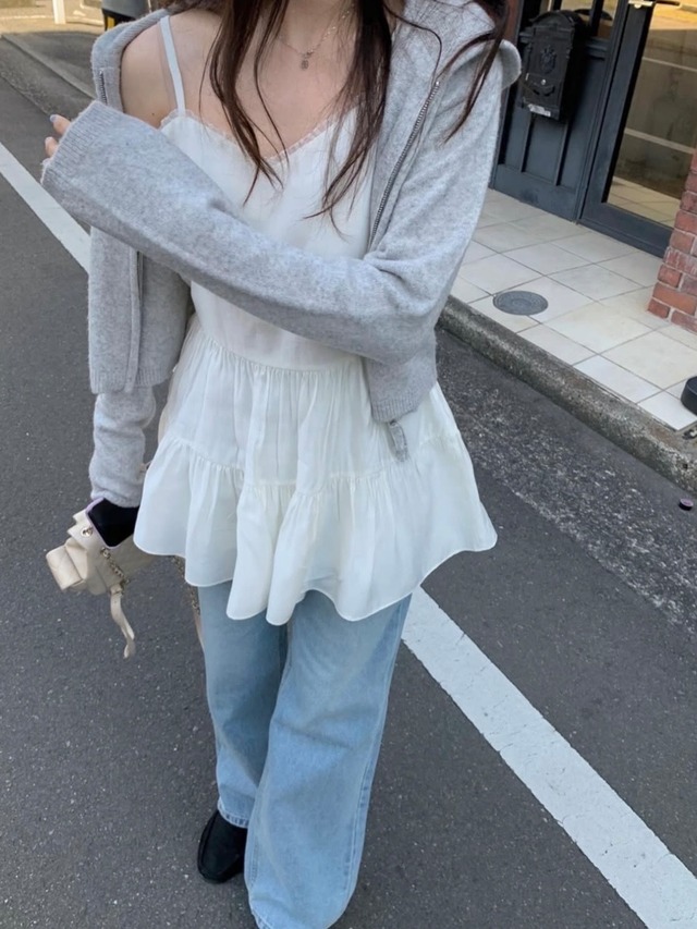 (即納) pretty young thing / Social medium denim pants 1color Ssize