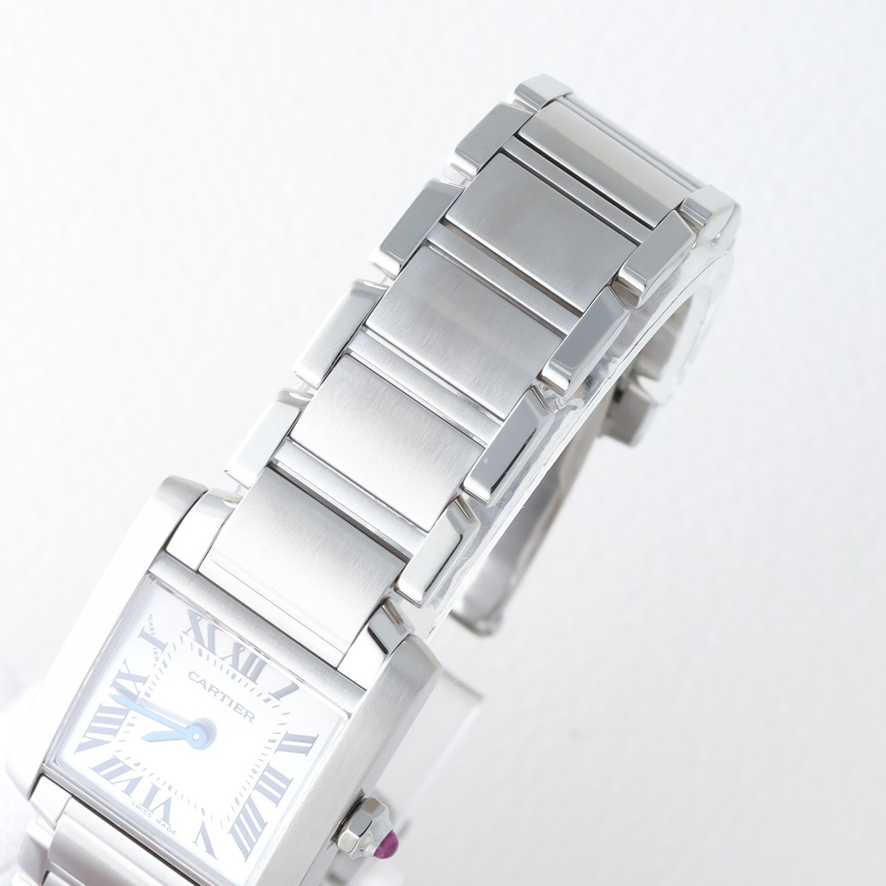 カルティエ タンクフランセーズ SM ピンクシェル文字盤