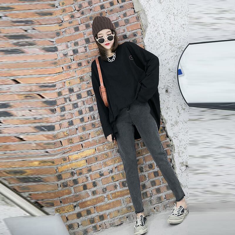 長袖Tシャツの女性の緩い、薄い2020新しい大きいサイズの女性の服のカバー腹のファッション西部の手紙トップス女性の潮 ミックスインファッション87916741477