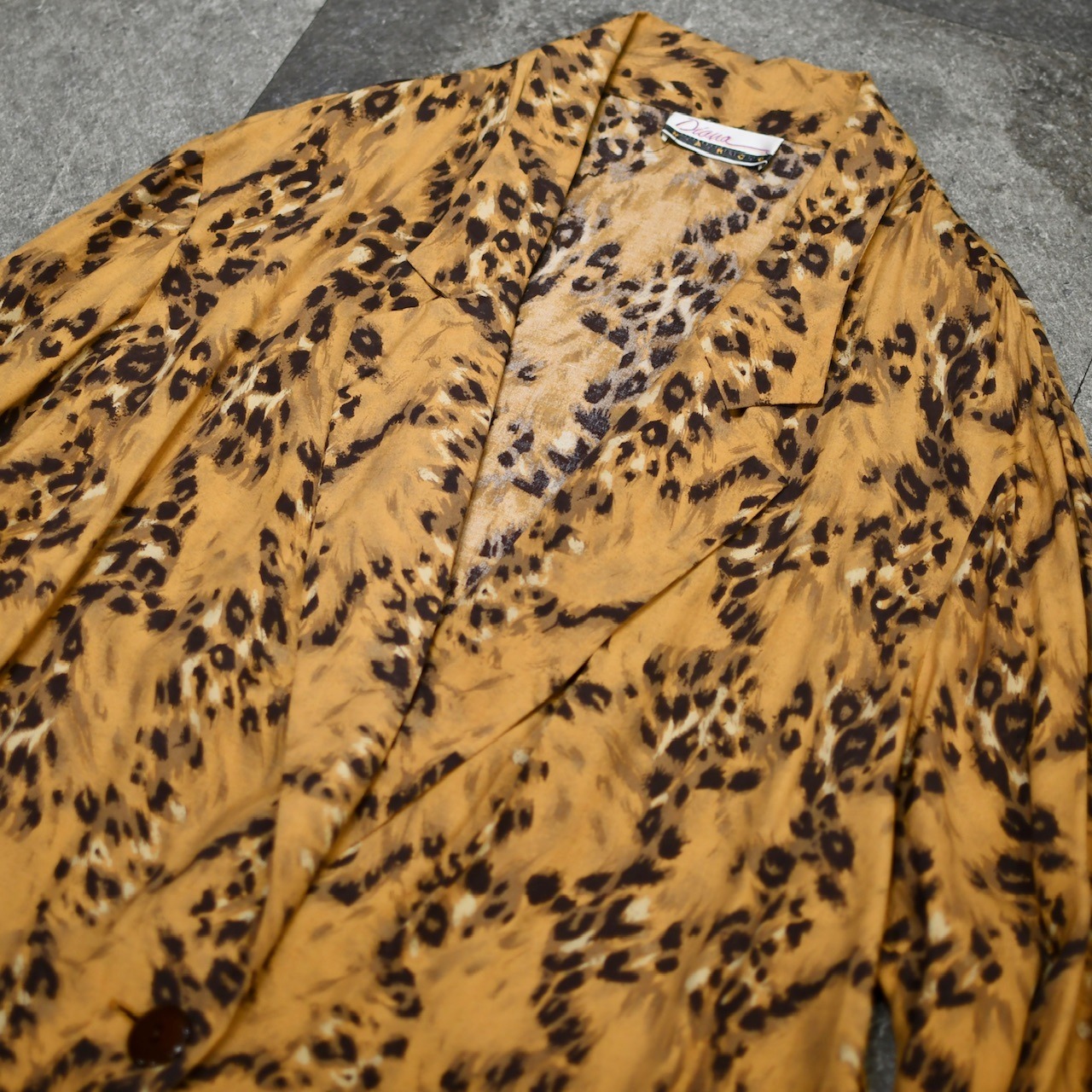 leopard pattern rayon easy tailored jacket