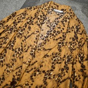 leopard pattern rayon easy tailored jacket