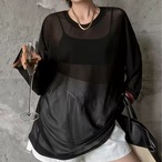 Sheer mesh long-sleeve T-shirt (ME501)