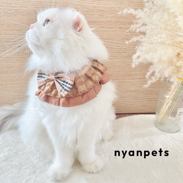 Frill Checked エプロン 猫 すたい リボン