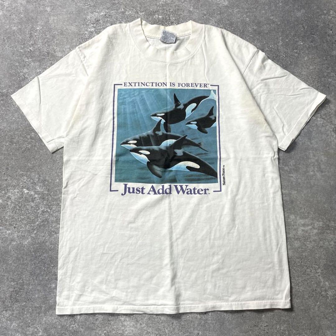 90s vintage GILDAN刺繍タグ シャチ アート 絵画 Tシャツ