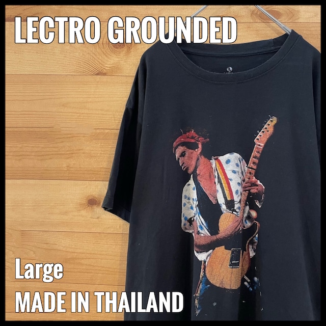 【LECTROGROUNDED】キースリチャーズ バンドTシャツ Keith Richards プリント ストーンズ Lサイズ US古着