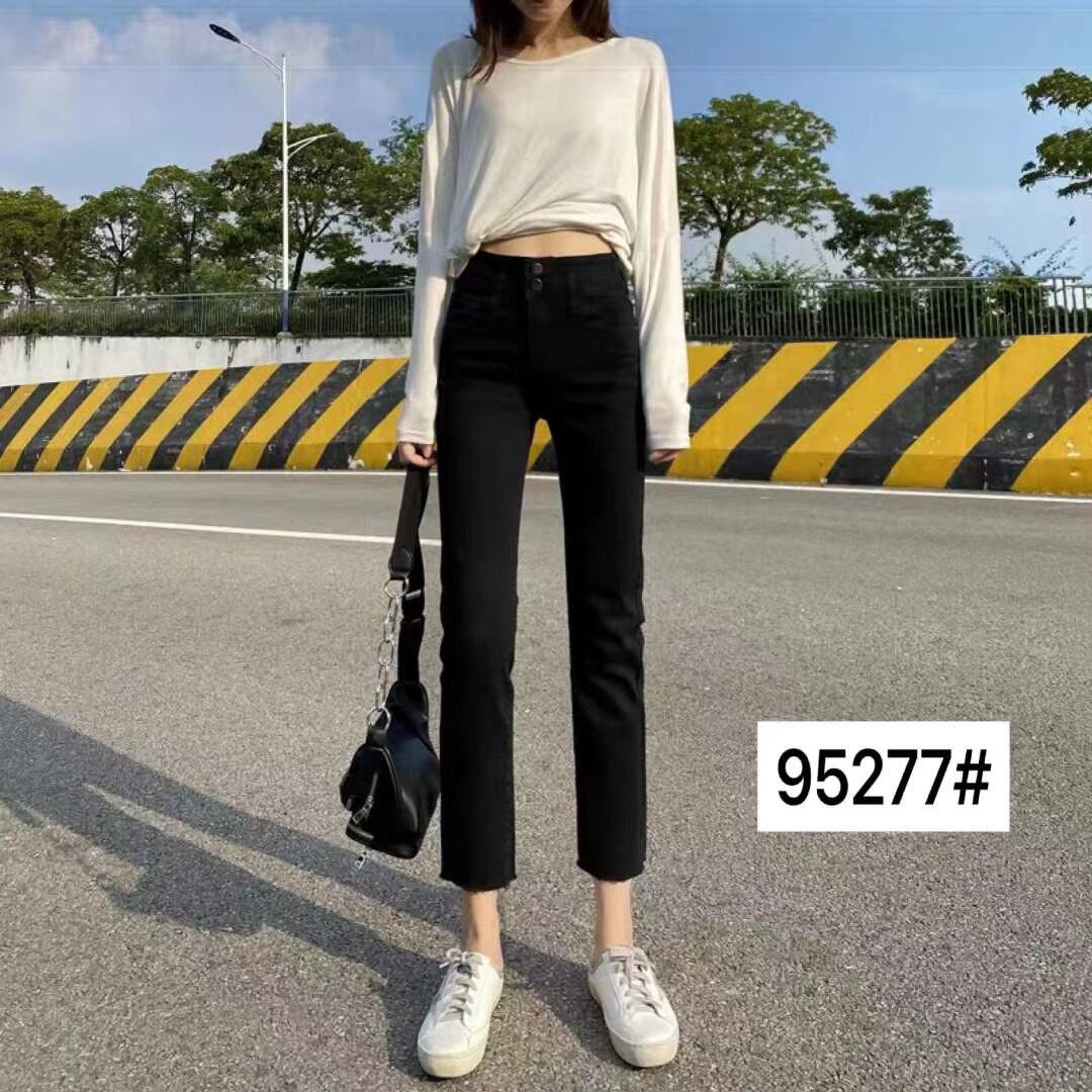 裾カットデニムパンツ