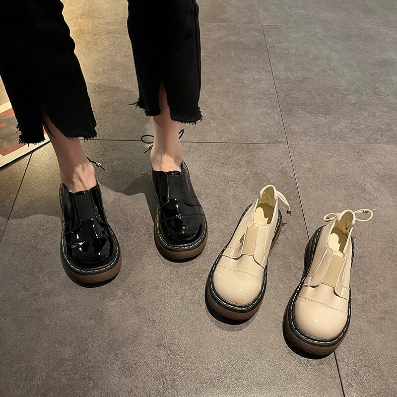 レザーオータムスタイルスタンダードホワイトシングル 靴 シューズ レトロ 秋物 部族の婦人靴76484406456