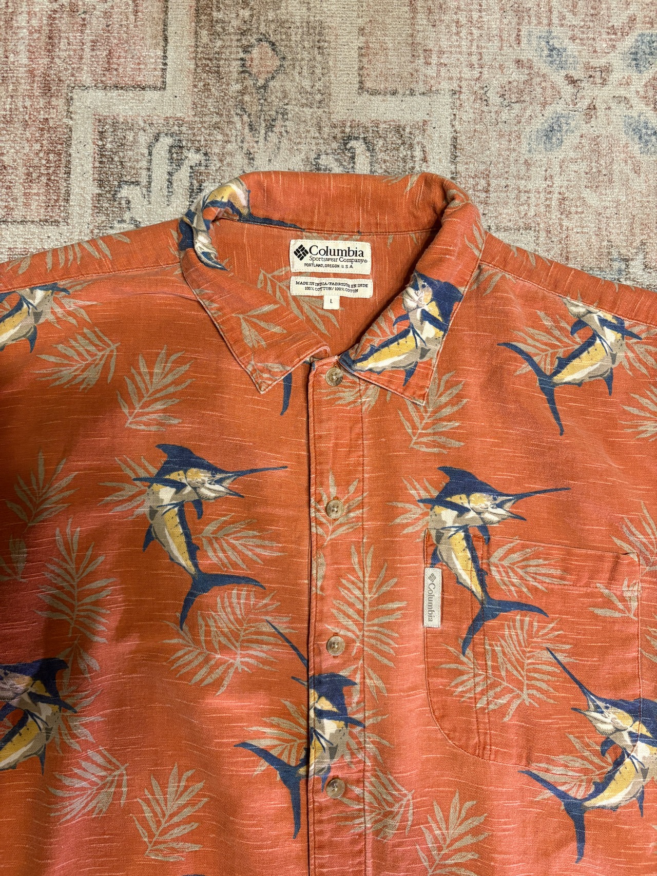 Columbia / Hawaiian pattern shirts / fish pattern / REMAKE