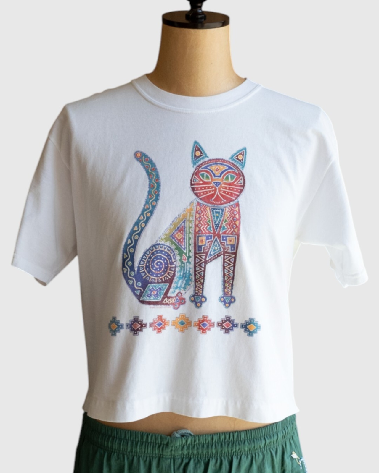 【古着】民族調アートねこT - 4