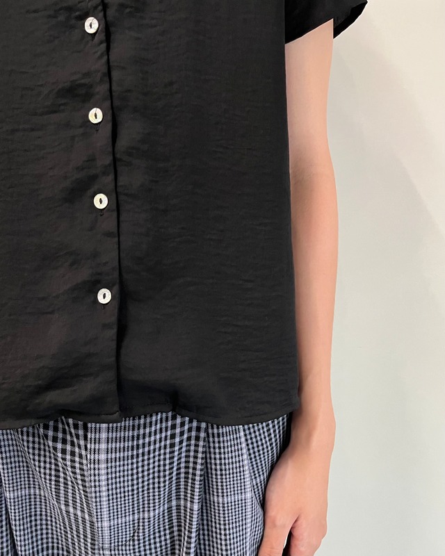 open collar shell button shirt