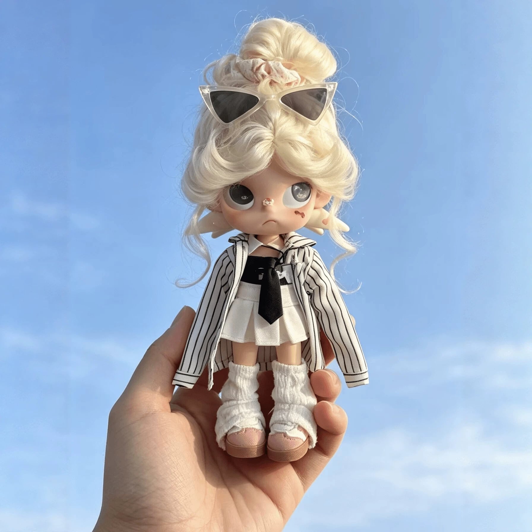 Zsiga/1/8ぬいぐるみ用 トップス+スカート+ストライプジャケット+