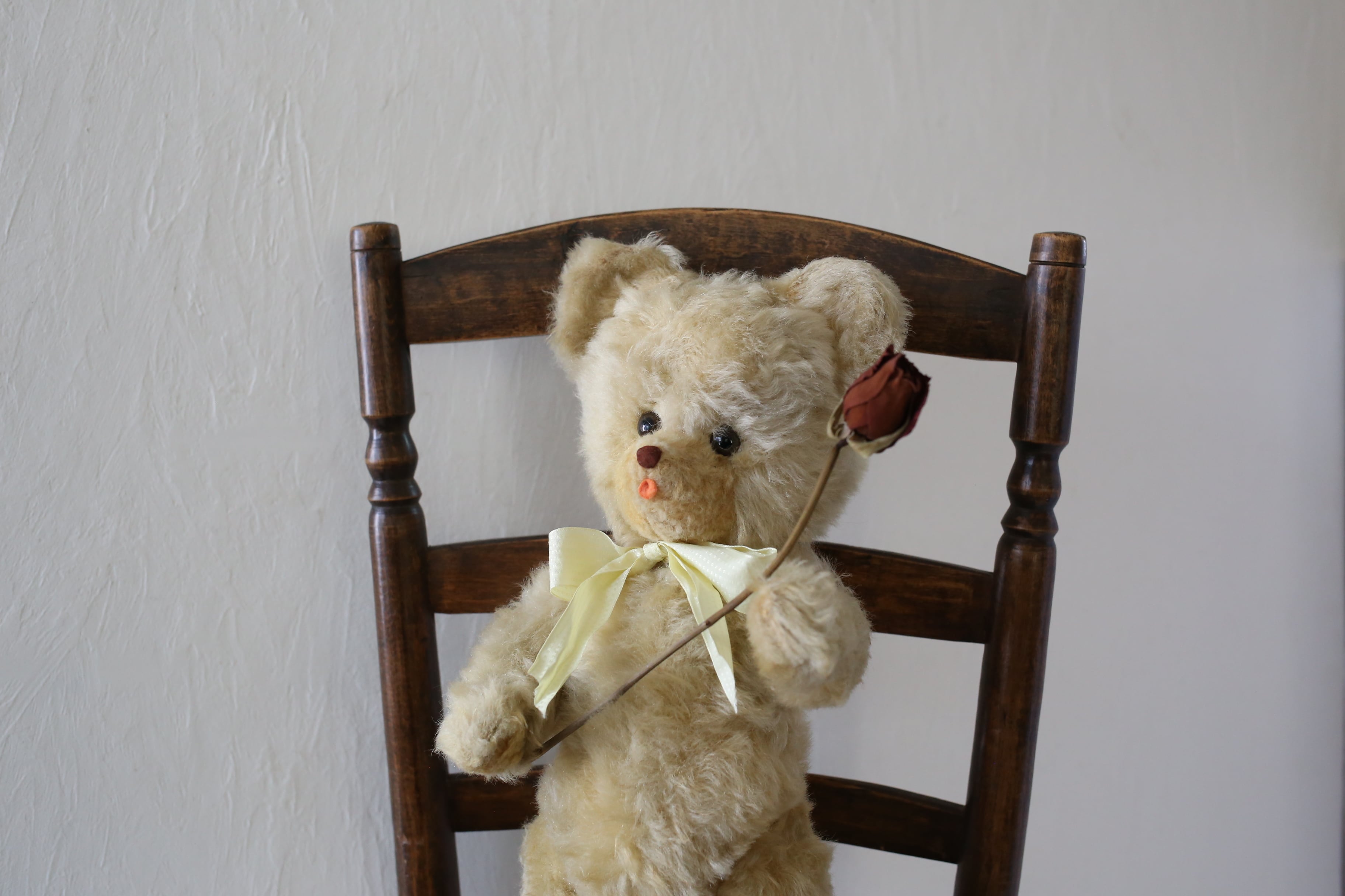 フランス アンティーク ヴィンテージ テディベア モコモコベア 約39cm N-06366