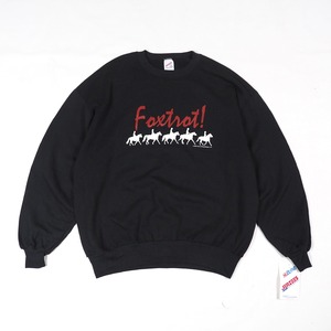 【NOS】JERZEES Foxtrot print sweatshirt black XL USA製 /90's RUSSELL デッドストック ビンテージ スウェット ブラック