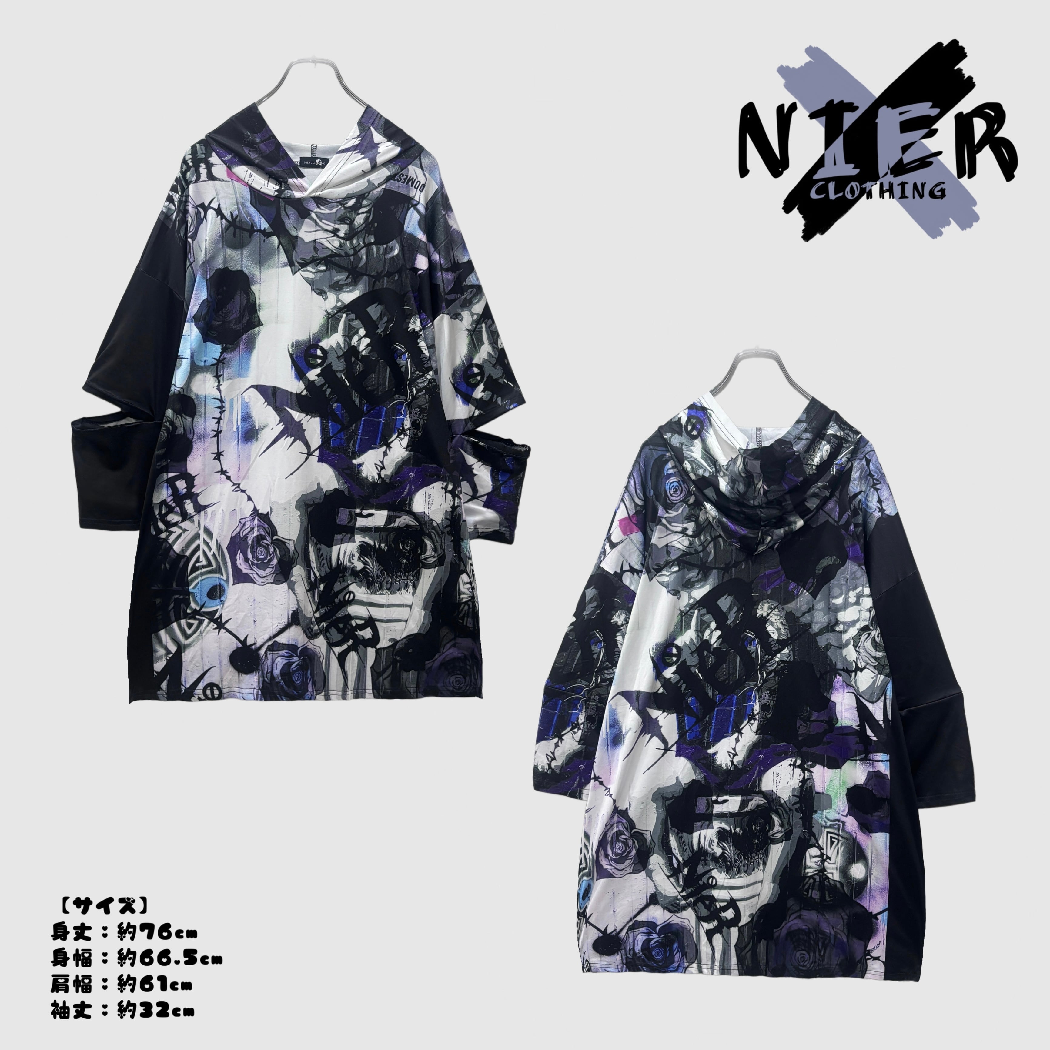 2WAY ZIP SLEEVE OVER SIZE PULLOVER【ROSE COLLAGE】 | NIER CLOTHING